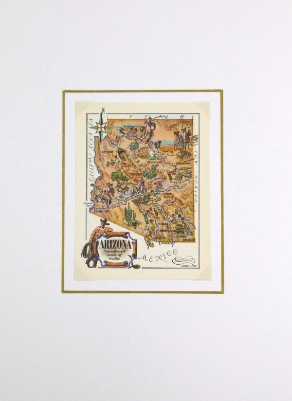 Pictorial Map - Arizona, 1946-matted-5895K