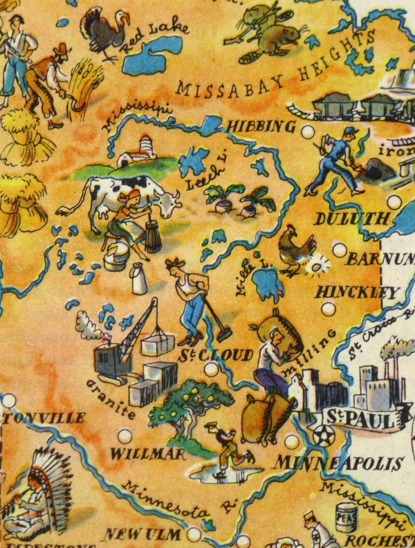 Minnesota Pictorial Map, 1946-detail-6230K