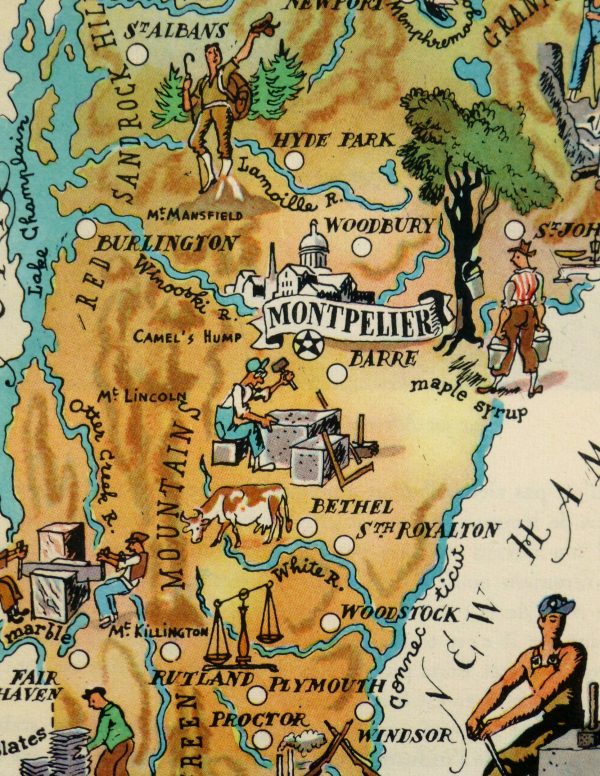 Vermont Pictorial Map, 1946-detail-6232K