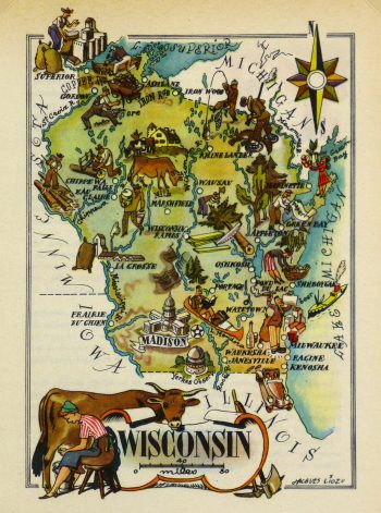 Wisconsin Pictorial Map, 1946-main-6236K