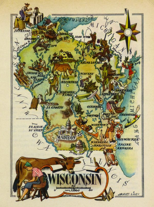 Wisconsin Pictorial Map, 1946-main-6236K