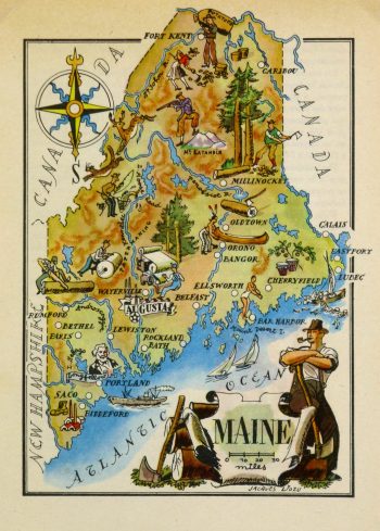 Maine Pictorial Map, 1946-main-6237K