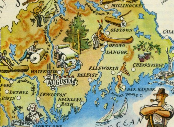 Maine Pictorial Map, 1946-detail-6237K
