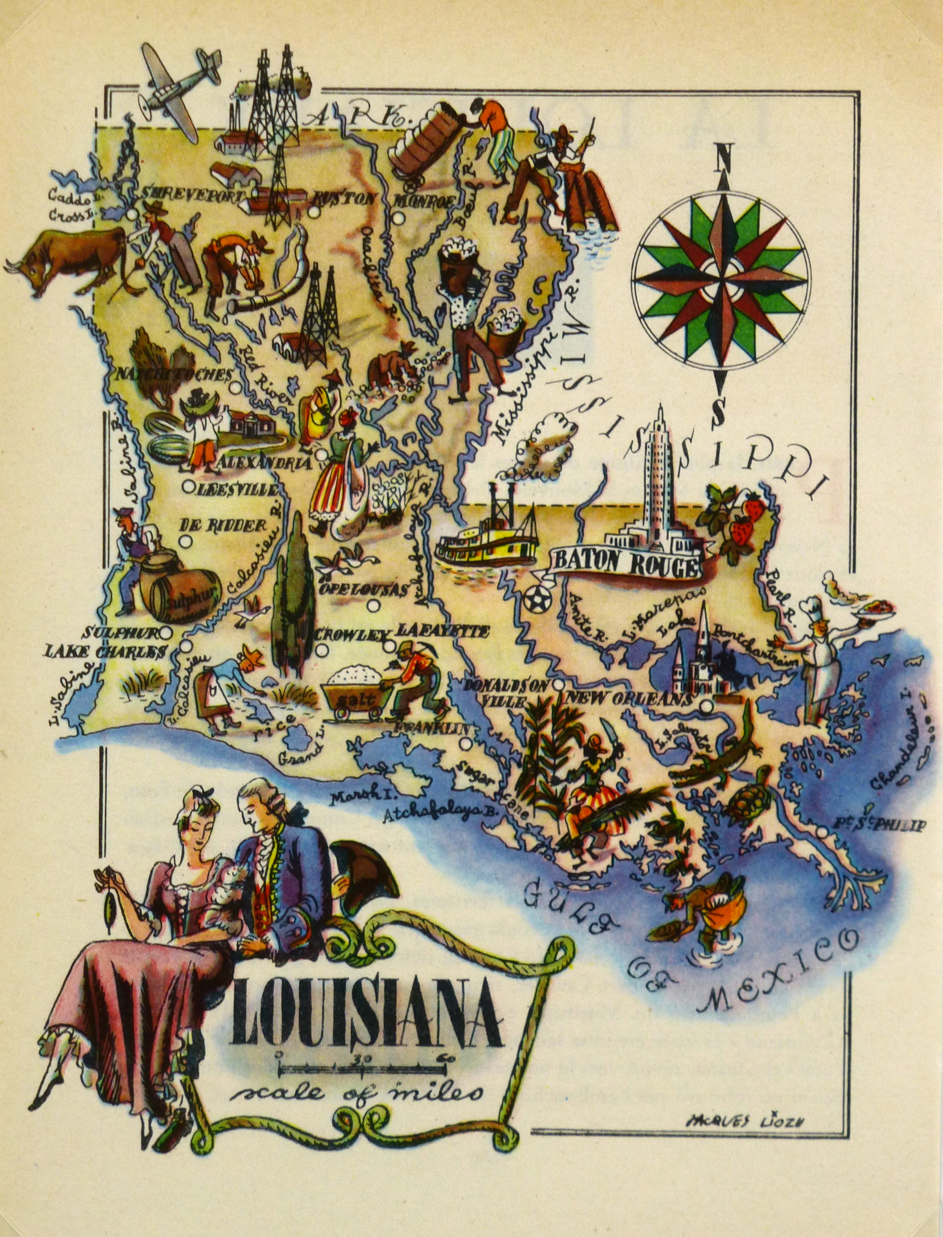 Louisiana Pictorial Map, 1946-main-6239K