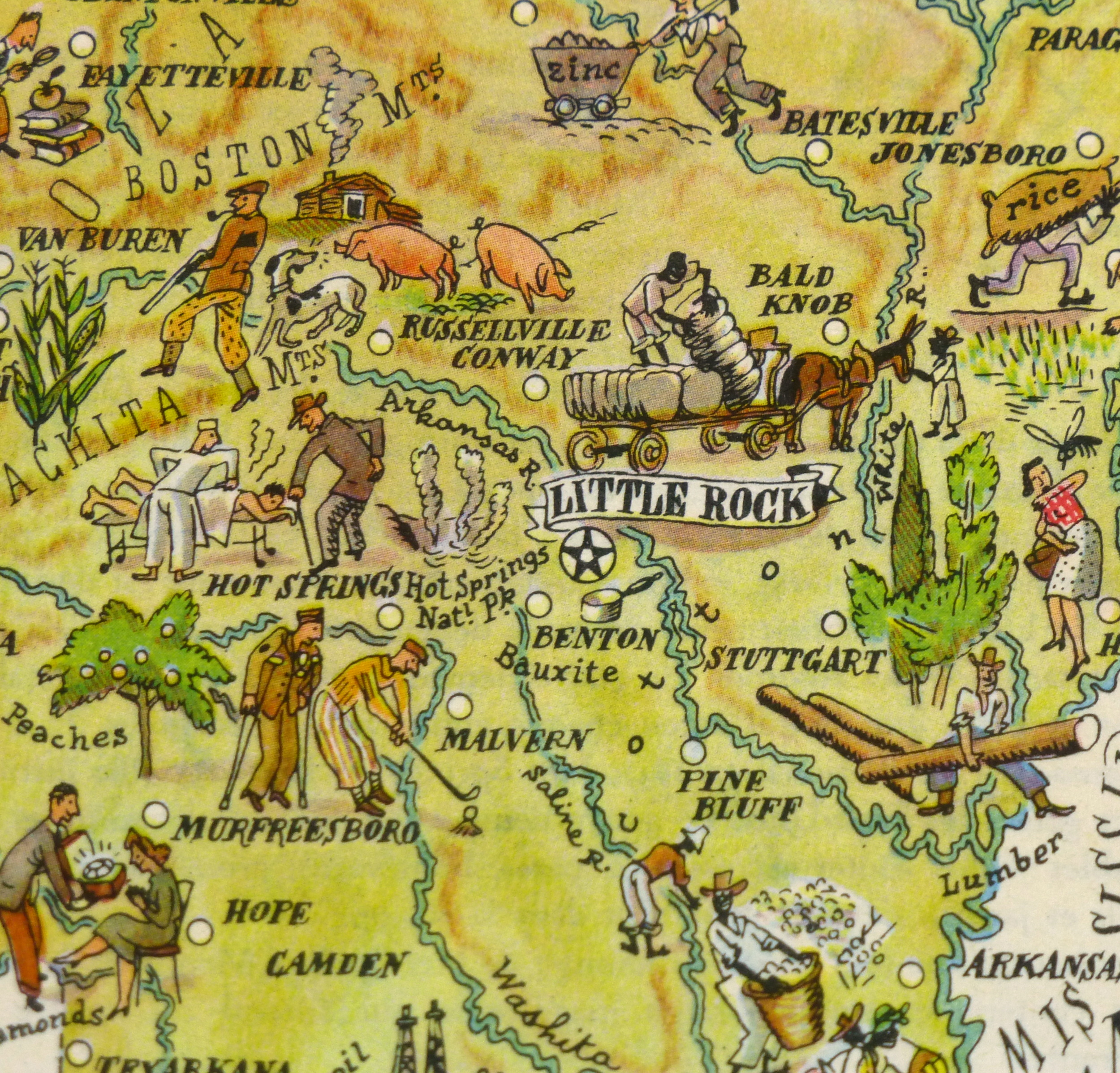 Pictorial Map - Arkansas, 1946-detail-6240K