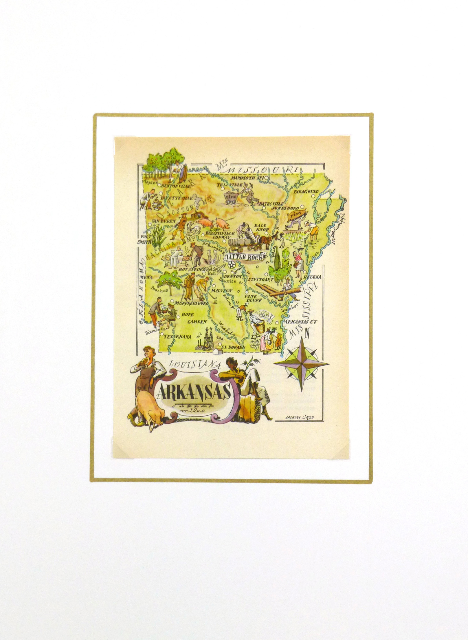 Pictorial Map - Arkansas, 1946-matted-6240K
