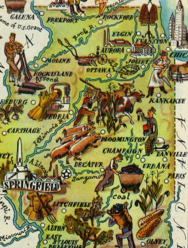 Pictorial Map - Illinois, 1946-detail-6241K