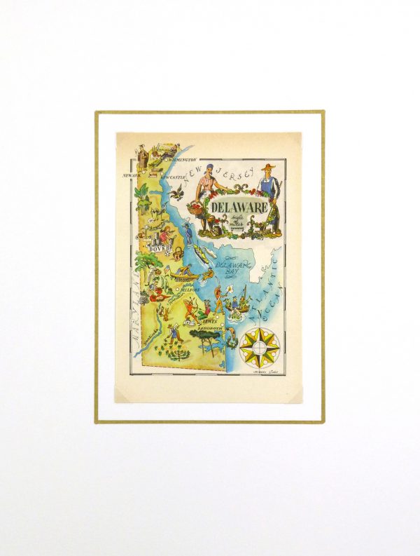 Pictorial Map - Delaware, 1946-matted-6243K