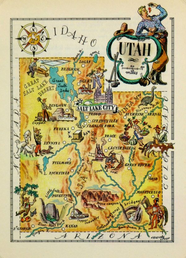 Utah Pictorial Map, 1946-main-6245K
