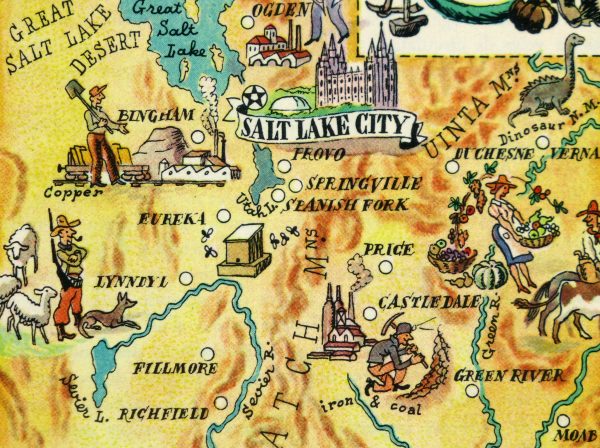 Utah Pictorial Map, 1946-detail-6245K