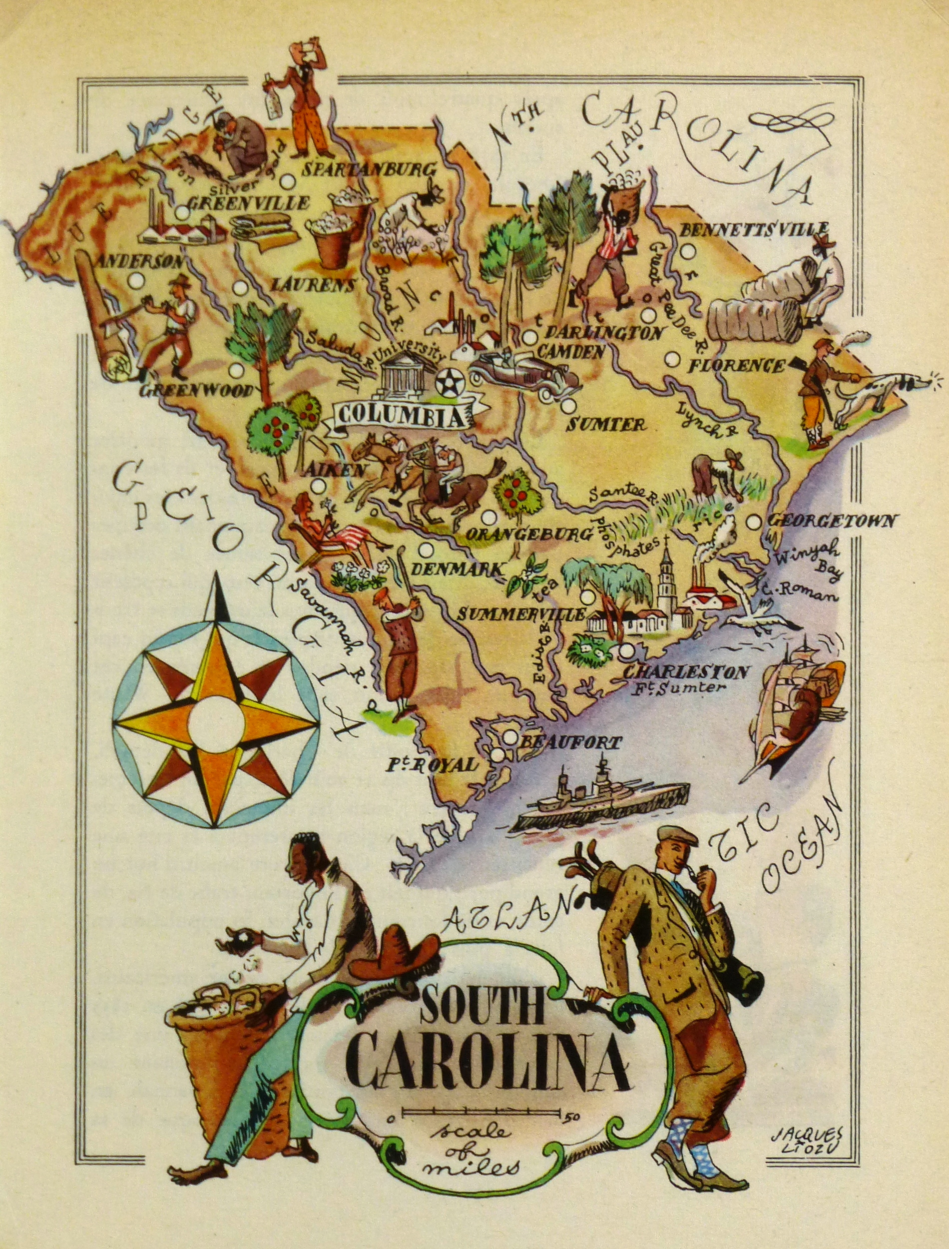 South Carolina Pictorial Map, 1946-main-6250K