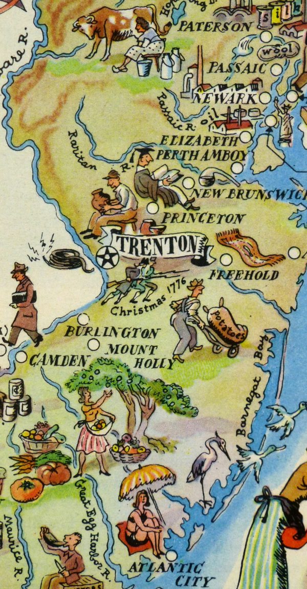 New Jersey Pictorial Map, 1946-detail-6251K