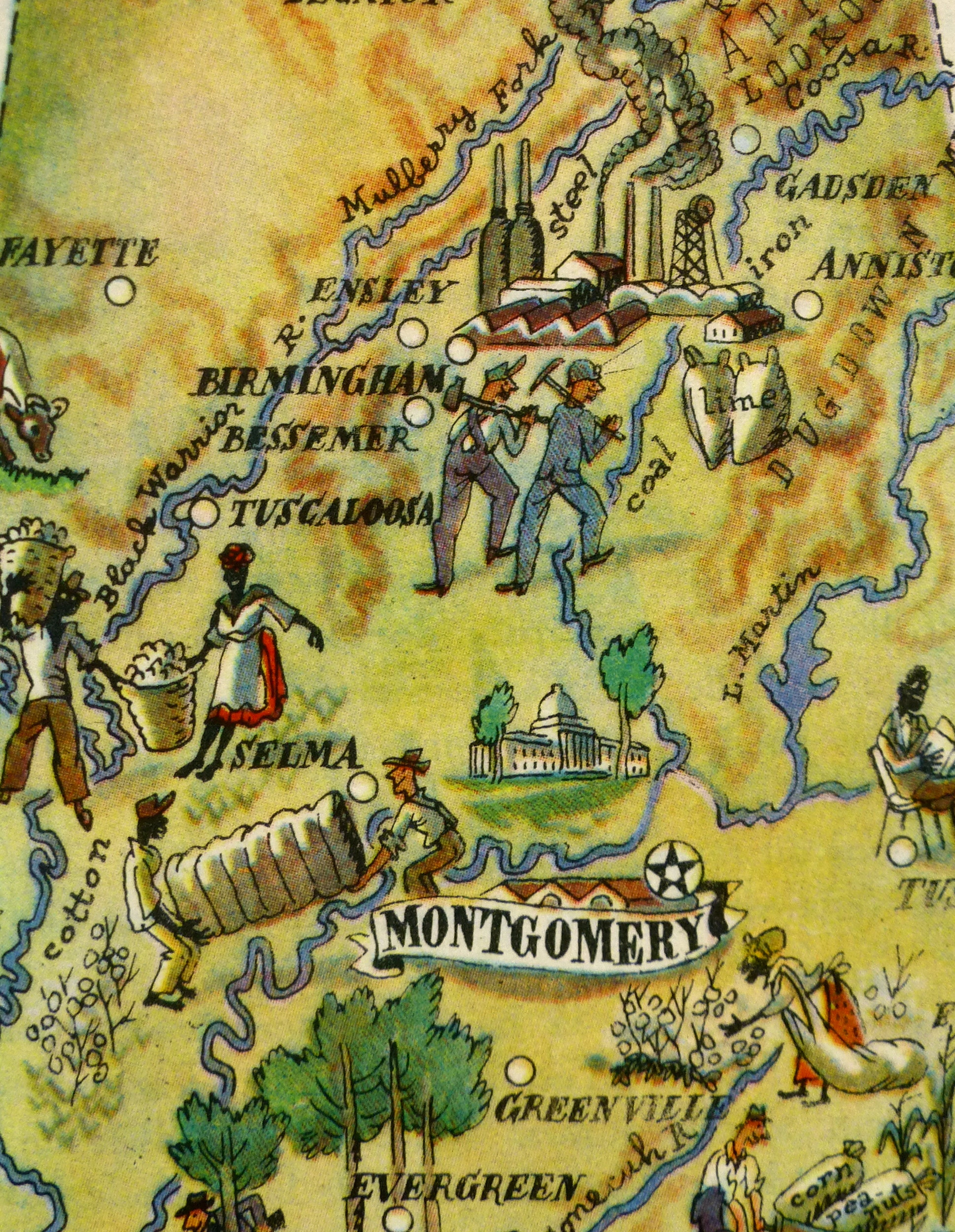 Pictorial Map - Alabama, 1946-detail-6255K