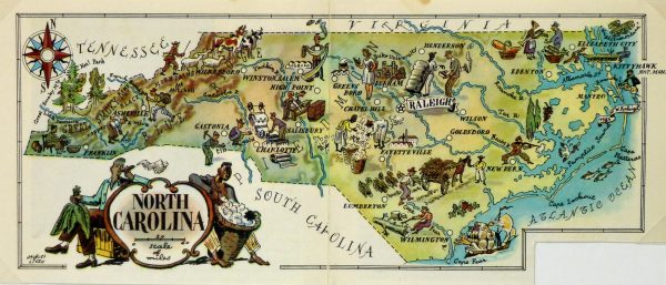 North Carolina Pictorial Map, 1946-main-6261K