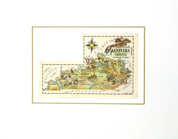 Kentucky Pictorial Map, 1946-matted-6262K