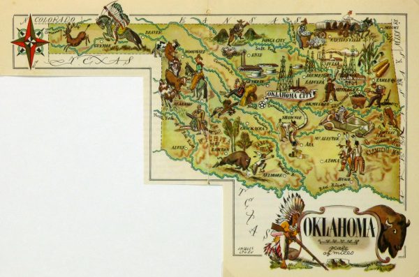 Oklahoma Pictorial Map, 1946-main-6264K