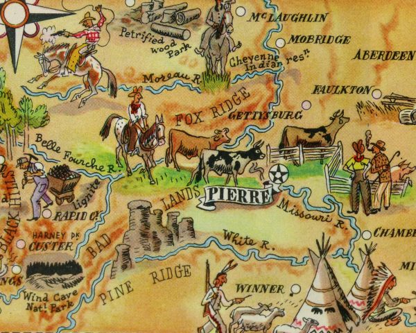 South Dakota Pictorial Map, 1946-detail-6266K