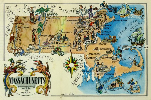 Massachusetts Pictorial Map, 1946-main-6269K