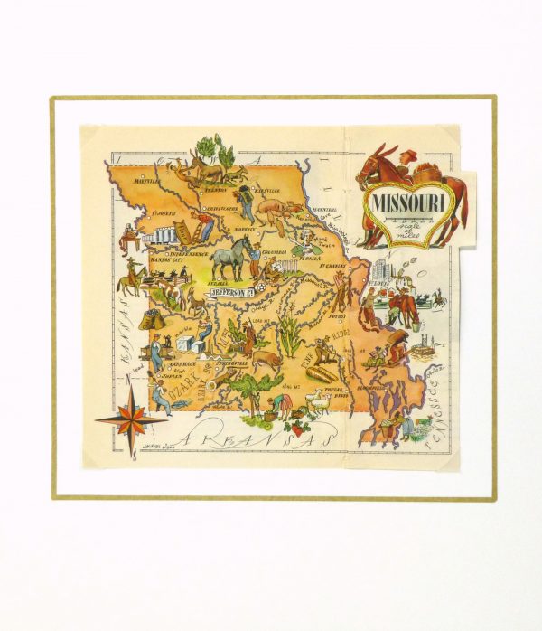 Missouri Pictorial Map, 1946-matted-6270K