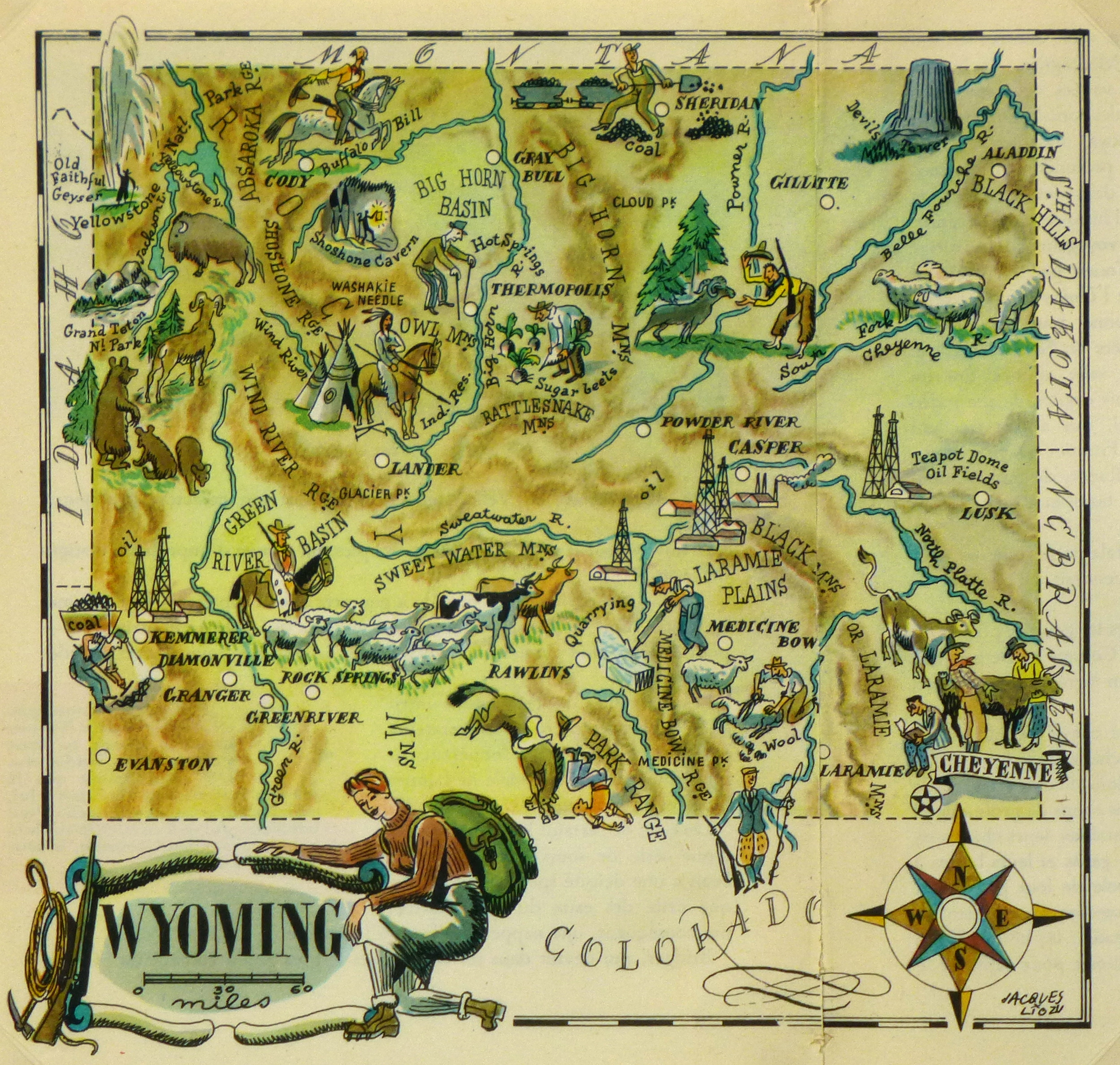 Wyoming Pictorial Map, 1946-main-6274K