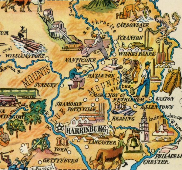 Pennsylvania Pictorial Map, 1946-detail-6275K
