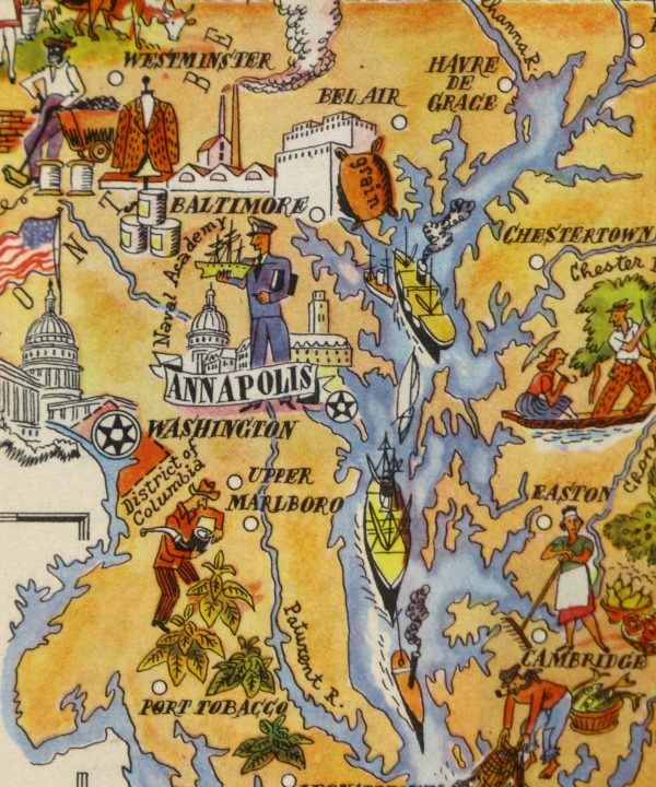 Maryland Pictorial Map, 1946-detail-6279K