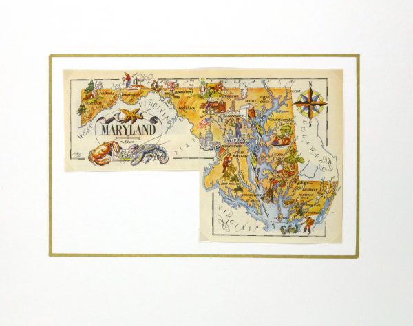 Maryland Pictorial Map, 1946-matted-6279K