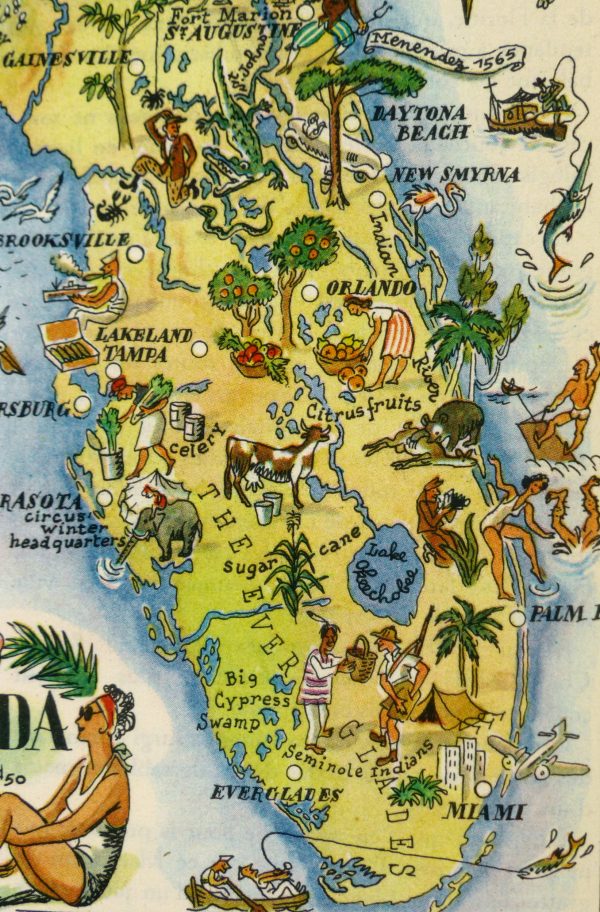 Pictorial Map - Florida, 1946-detail-6283K
