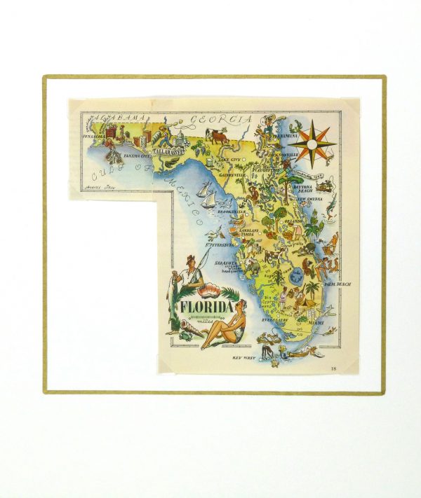 Pictorial Map - Florida, 1946-matted-6283K