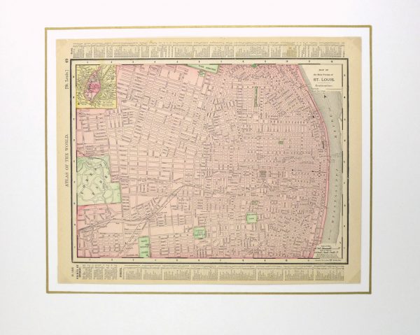 St. Louis Map,1895-matted-6435K