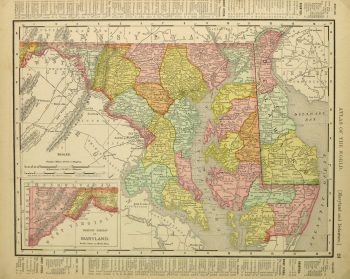 Maryland & Delaware Map, 1895