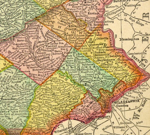Map of Pennsylvania, 1895-detail-6449K