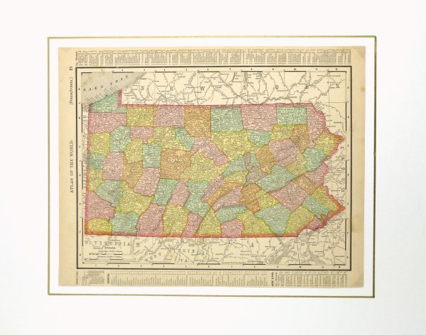 Map of Pennsylvania, 1895-matted-6449K
