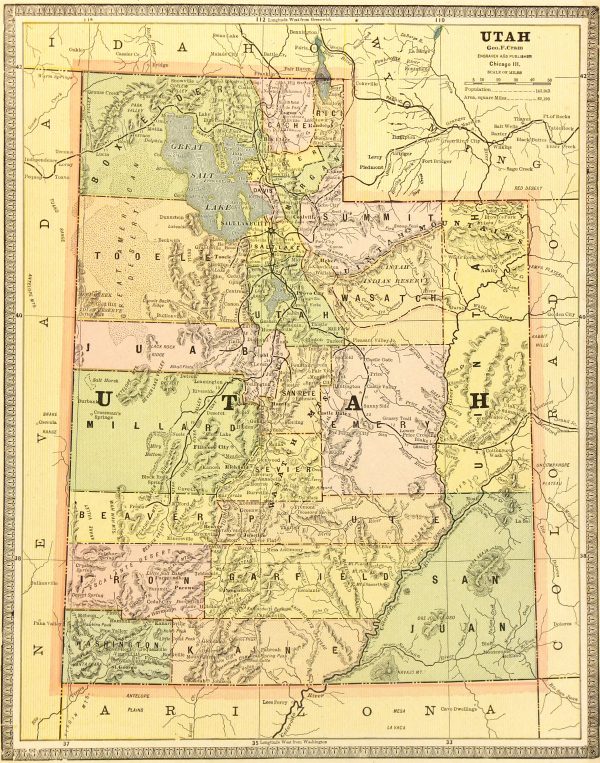 Utah Map, 1890-main-6471K