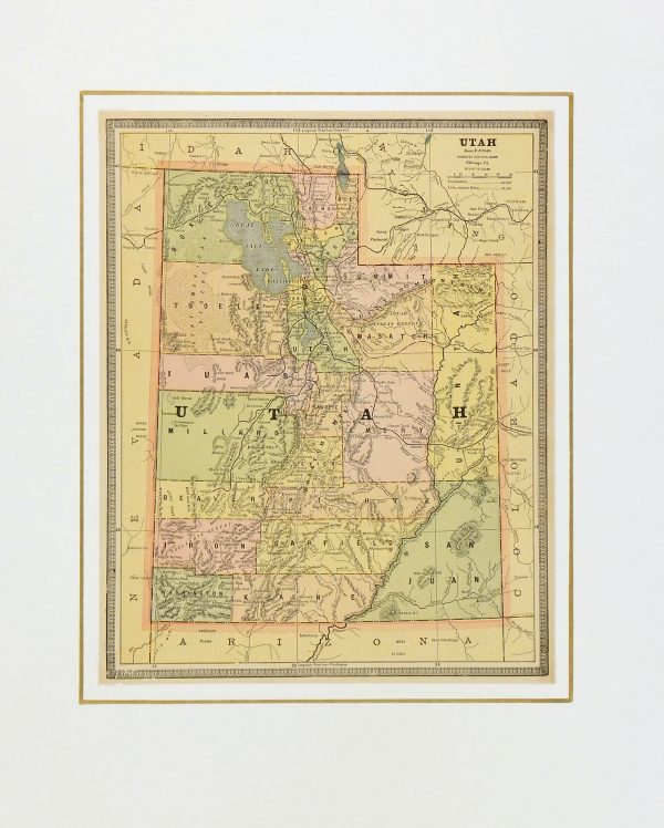 Utah Map, 1890-matted-6471K