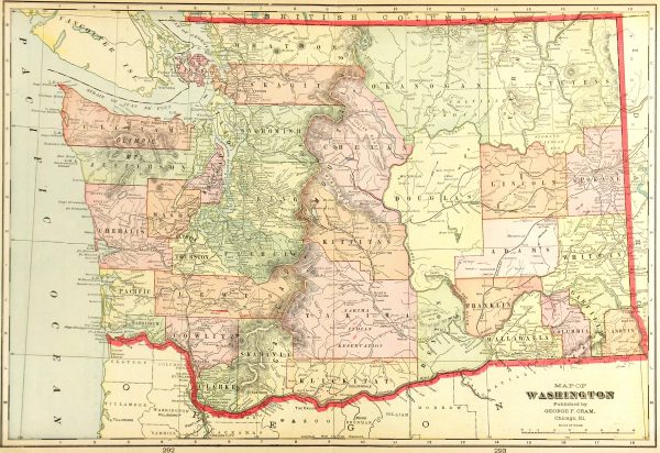 Map of Washington, 1908