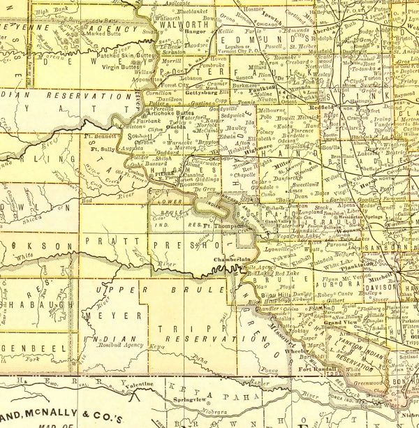 Map - South Dakota, 1889-detail-6515K