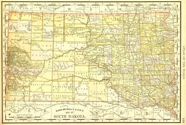 Map - South Dakota, 1889-main-6515K
