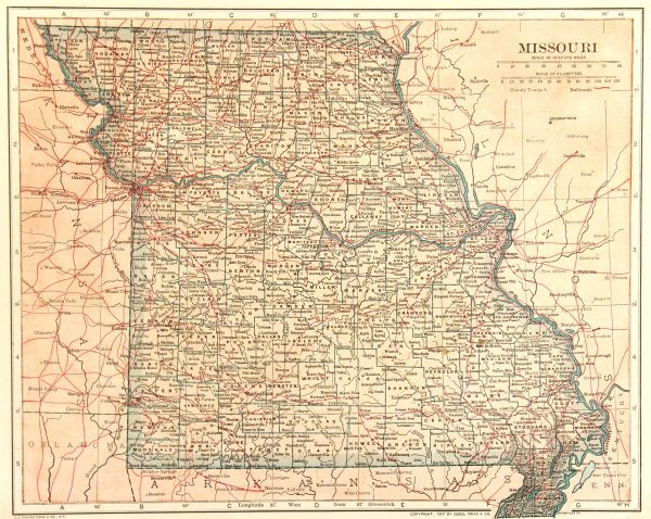 Missouri Map, 1907-main-6532K