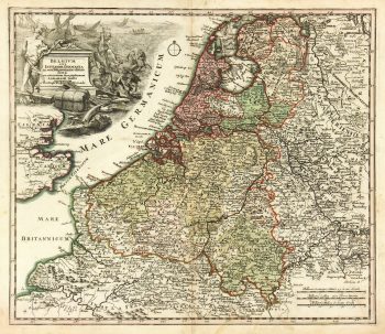 Vintage Map Holland & Belgium, 1724