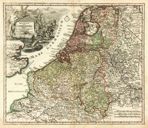 Vintage Map Holland & Belgium, 1724