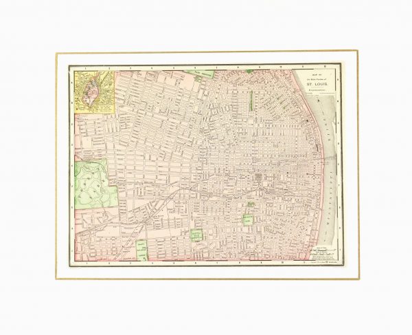 St. Louis, Missouri Map, 1901-matted-7636K