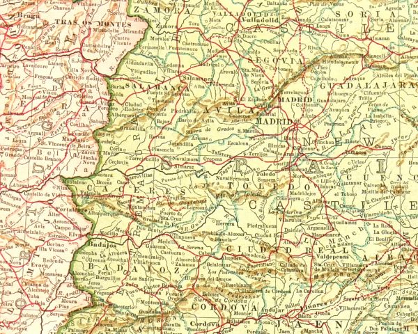 Spain & Portugal Map, 1906-detail-7692K