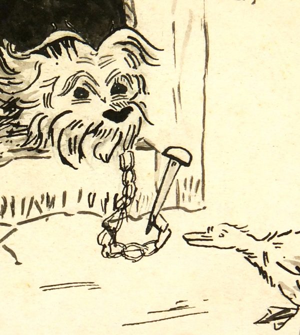 Drawing of Dog, Circa 1930-detail-7850K