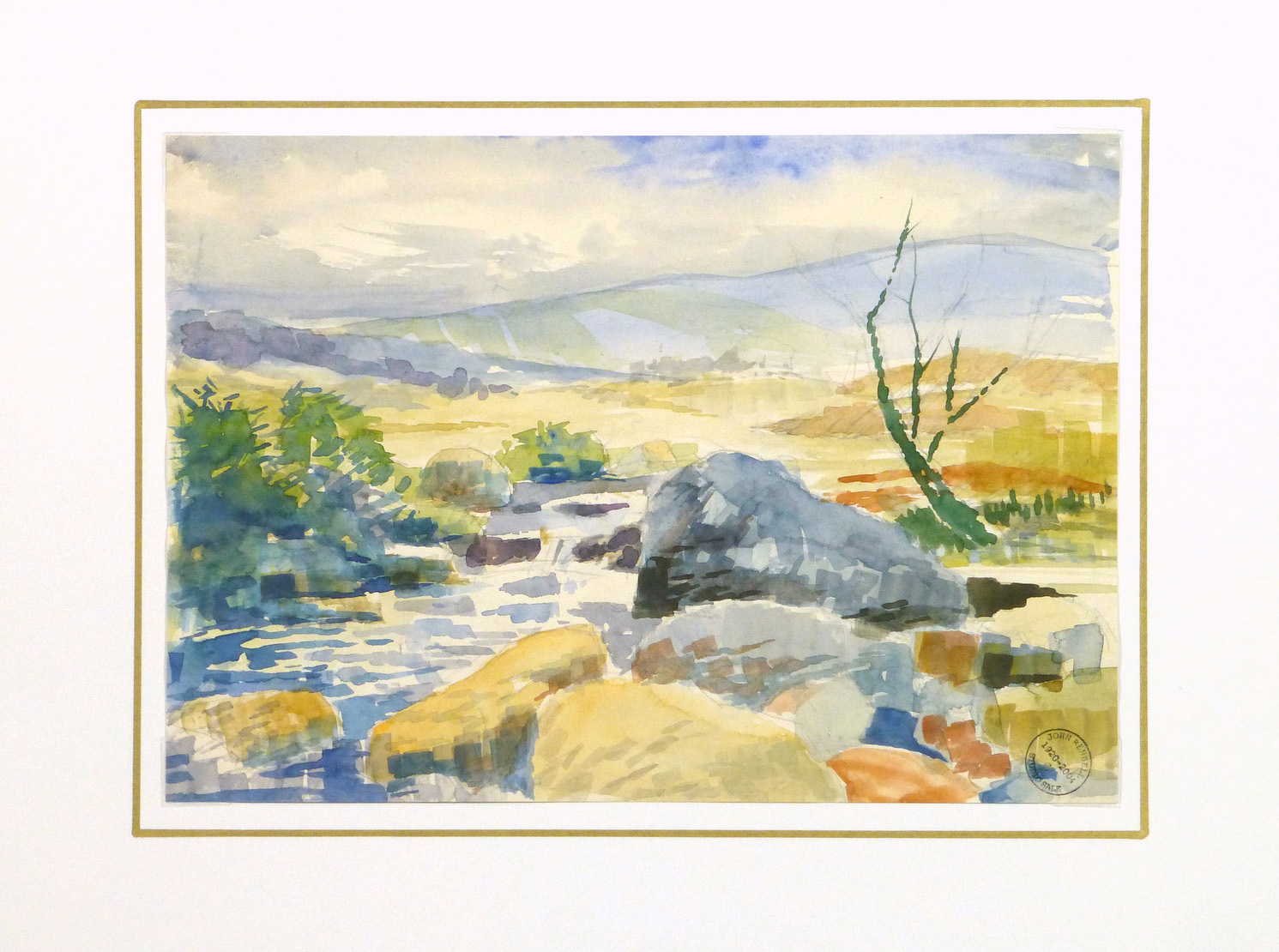 Watercolor Landscape - Burgeoning Spring, Circa 1960-matted-8180K