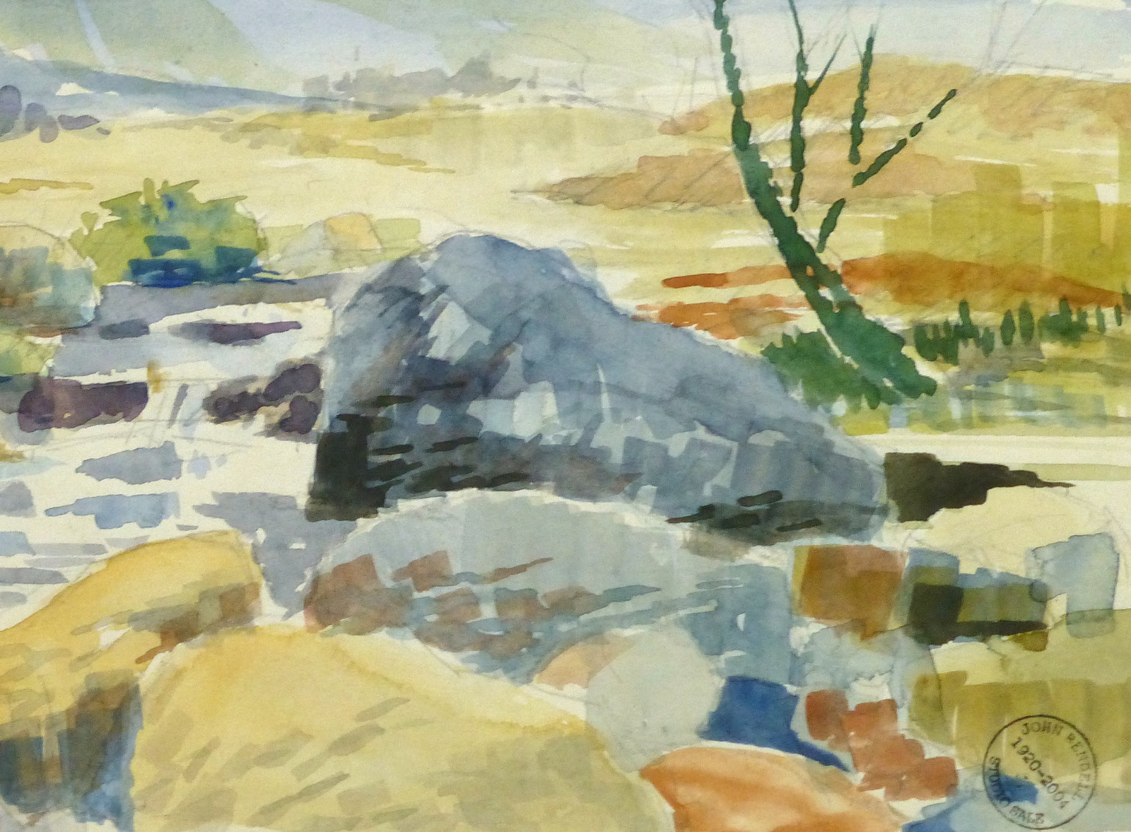 Watercolor Landscape - Burgeoning Spring, Circa 1960-detail-8180K