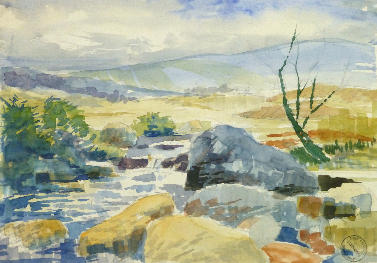 Watercolor Landscape - Burgeoning Spring, Circa 1960-main-8180K