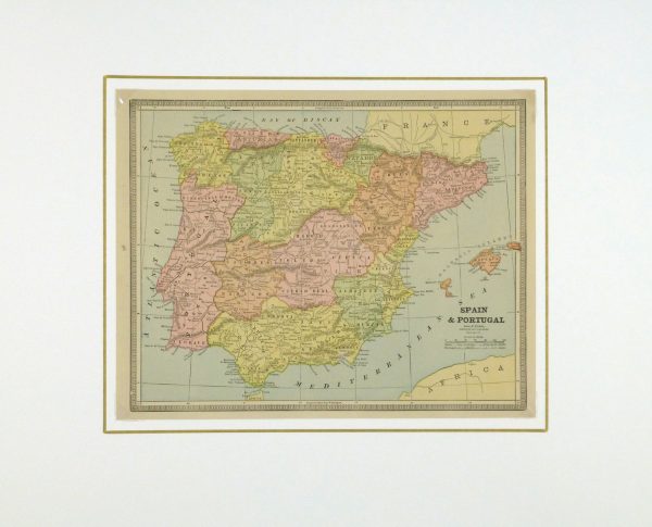 Spain & Portugal, 1890-matted-8212K