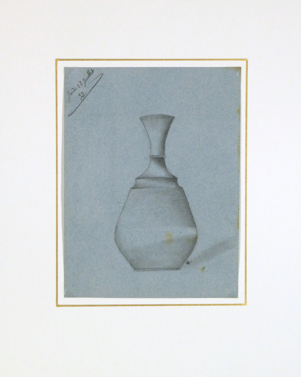 Drawing - Blue Vase, 1897-matted-8225K