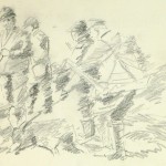 Drawing - Hunting Scene, Circa 1960-main-8317K